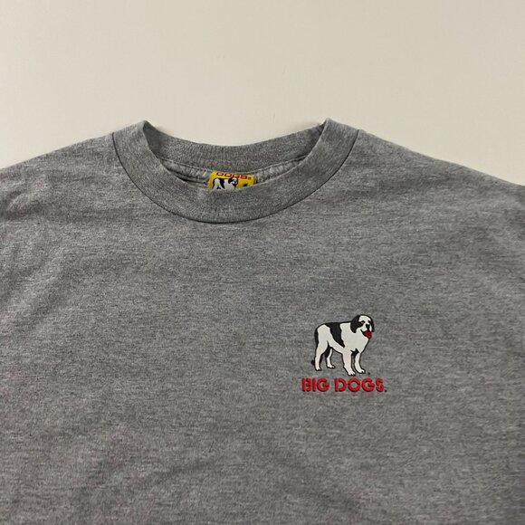 Vintage Y2K Big Dogs Diet Rules T Shirt Men's Size Small / Medium Gray Cotton - Picture 3 of 13